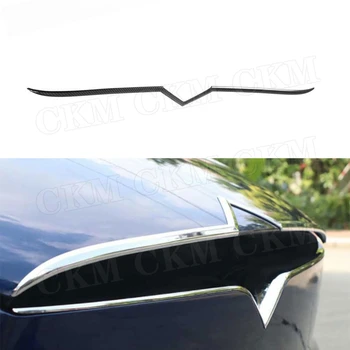 Carbon fiber Front lähis-Net madalama trim strip ABS Süsiniku Vaadata Kate Kapuuts Sisekujundus Sobib Tesla Model X MAASTUR 2020. aasta Auto Kaunistamiseks
