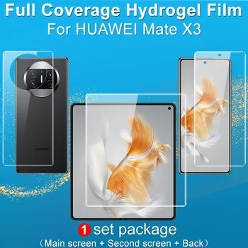 Üks Komplekt HUAWEI Mate X3 Screen Protector IMAK Hüdrogeeli III Telefoni Ekraan+Sees+Tagasi TPU Film HUAWEI Mate X3