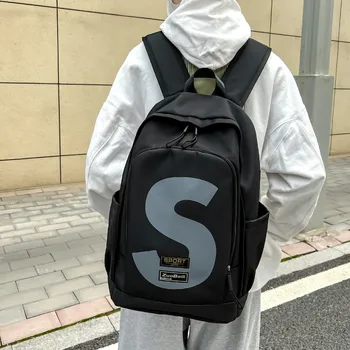 Unisex Kooli Seljakott Must Nailon Bagpack Naine Anti Varguse Seljakott Vabaaja Lady Reisikott Korea Back Pack Mochila
