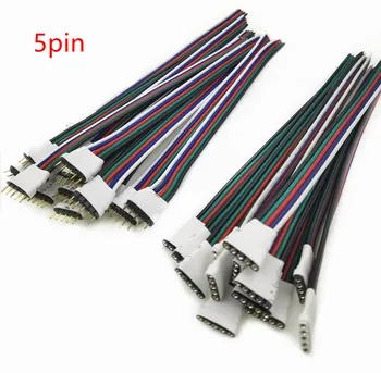 4pin 5pin LED RGB RGBW Valgus Connector, Male & Female pistik pesa ühendamise Kaabel Traat 5050 RGB RGBW Led valgus