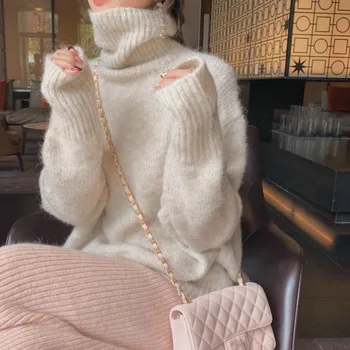 Uus Talve Kampsun Naiste Pullover Tüdrukutele Tops Kudumise Vintage Sügis Naiste Kootud Üleriided Soojad Kampsunid