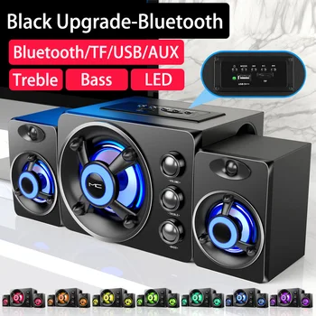 HIFI 3D Stereo Kõlarid Värviline LED Valgusega Raske Bass AUX USB-Juhtmega või Juhtmeta Bluetooth Audio kodukino Surround Sound Bar TV