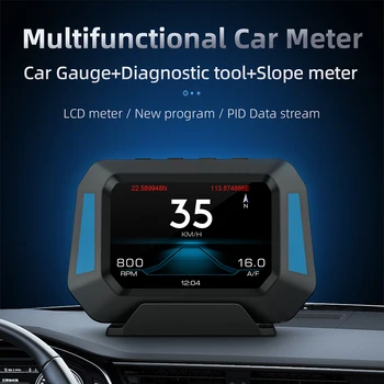 JMMXG HUD Head Up Display Auto 4x4 Inclinometer Off-Road OBD2 GPS-Dual Süsteem, Multifunktsionaalne Spidomeeter Meeter Auto Tarvikud