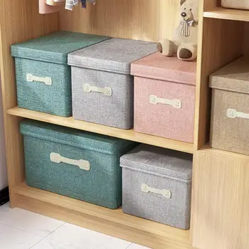 Jaapani stiilis puuvillane ja linane ladustamise kasti kokkupandav garderoob ladustamise boxdrawer tüüp ladustamise kasti, mille kaane riided toystorage box