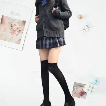 Velvet Vasikas Sokid Naisi Vaadata Õhuke Must Jaapani Tüdrukud College Lolita Pikad Sokid Toru Üle Põlve Seksikas Nailon Sukad