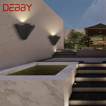 DEBBY Terrass Seina Sconce Must Väljas Seina tuled Veekindel Kaasaegse Kodu Dekoratiivsed Jaoks Veranda Rõdu Hoovis Villa