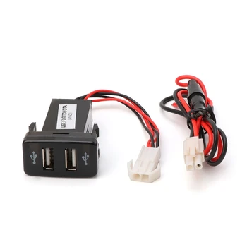 12V 2.1 Dual 2-Port USB autolaadija Pesa Adapter w/ LED Light Toyota-