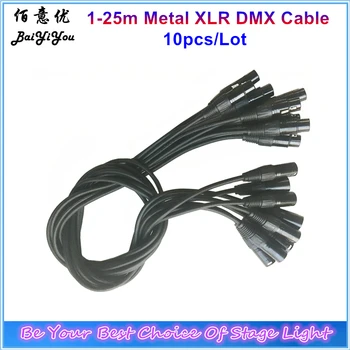 10tk/palju Hea Kvaliteediga 1-25 Meetri Pikkuse ja 3-pin Signaali Ühendus DMX Kaabel Metallist XLR Connector Lava Valgus