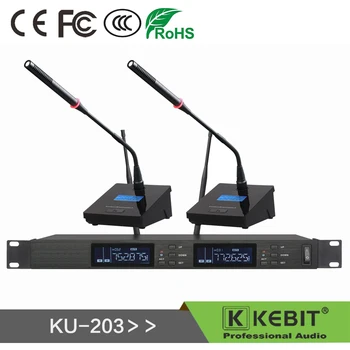 KEBIT KU-203 UHF Profeesional Reguleeritav Dual Traadita Mikrofon Süsteemi Etapi Etendused