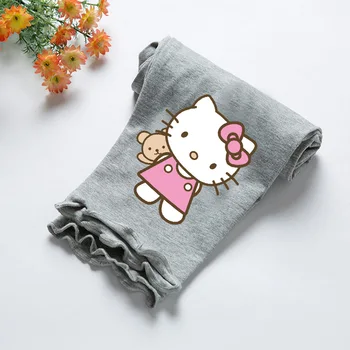 Sanrio hello kitty 2022 laste seen serv säärised tüdruk summer cartoon baby laste püksid pits kärbitud püksid