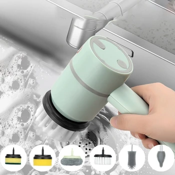 Uus Elektriline puhastushari 2 Harja Pea Cleaner Universaalne Puhastus-Potid ja Nõud Köök, Vannituba Vanniga Klaas