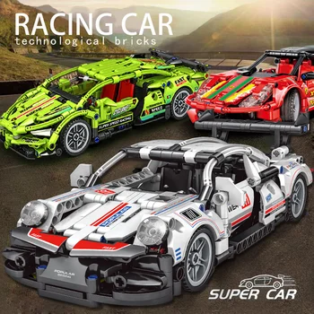 Tehnilised sportauto super racing auto mudel ehitusplokk mänguasjad DIY puzzle ehitusplokid laste intellektuaalset arengut mänguasjad