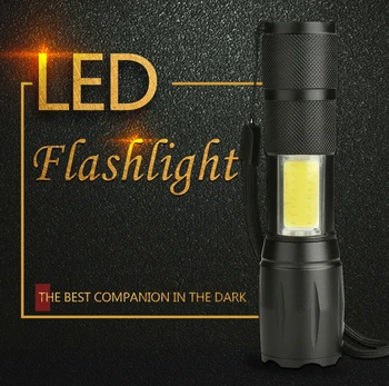 Super Ere LED Taskulamp koos Pool COB USB Laetav Zoomable Tõrvik Kaasaskantav Avarii Veekindel Camping Lamp lanterna