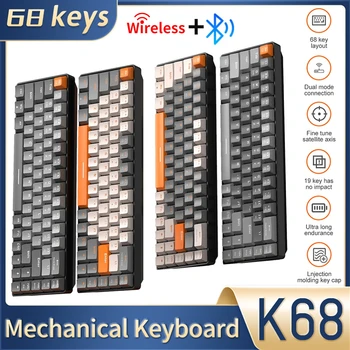 K68 Traadita Mehaaniline Klaviatuur Bluetooth-5.0 Dual-mode 68 Võtmed Hotswap Mini Gaming Klaviatuurid Mac Windows Gamer