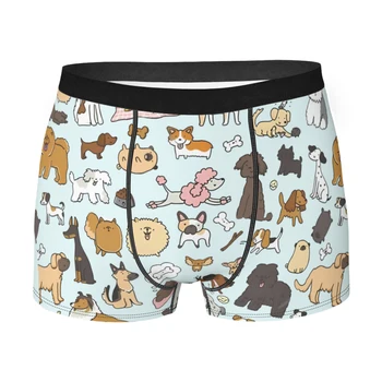 Doodle Koerad Loomade Aluspüksid Puuvillased Aluspüksid, Aluspesu Mees Prindi Lühikesed Püksid Boxer Püksikud